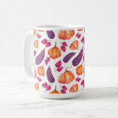 LILA- & ORANGE PUMPKINS & EGGPLANEN KAFFEETASSE (Vorderseite Links)