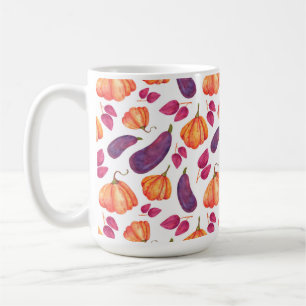 LILA- & ORANGE PUMPKINS & EGGPLANEN KAFFEETASSE
