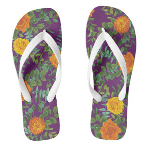 Lila Orange Rose Hochzeit Frühjahr Badesandalen