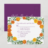 Lila Orange Rose Hochzeit Frühjahr Postkarte (Vorne/Hinten)