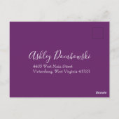 Lila Orange Rose Hochzeit Frühjahr Postkarte (Rückseite)