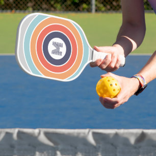 Lila Orange Türkis Blaue Streifen Pickleball Schläger
