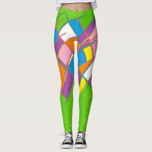 Lila orange und gelb gemustert leggings