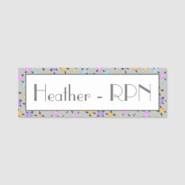 Lila Orange und Grau Personalisiert Namensschild