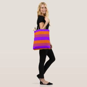 Lila, orange und rosa Streifen Tasche