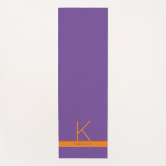 Lila Orange Wählen Sie Ihre Schulfarben Personalis Yogamatte (Vorderseite)