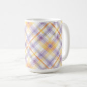 LILA ORANGE WEIß OSTERN KARO MUSTER KAFFEETASSE (VorderseiteRechts)