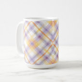 LILA ORANGE WEIß OSTERN KARO MUSTER KAFFEETASSE (Vorderseite Links)