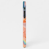 Lila-orange-weiße Gefärbte Krawatte iPhone Hülle (Linke Seite)