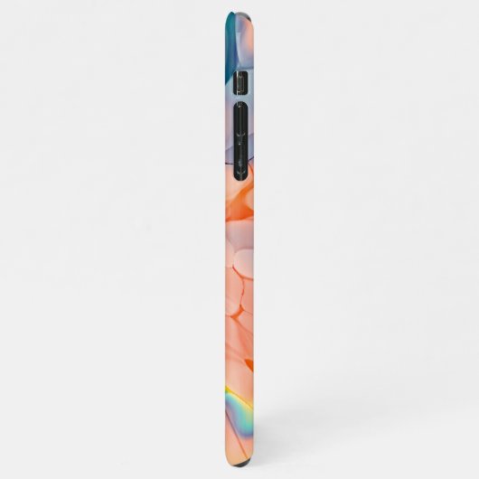 Lila-orange-weiße Gefärbte Krawatte iPhone Hülle (Linke Seite)