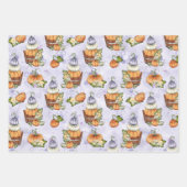 LILA ORANGE WHITE FALL PUMPKINS GESCHENKPAPIER SET (Vorderseite 2)