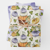LILA ORANGE WHITE FALL PUMPKINS GESCHENKPAPIER SET (Beispiel)