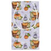 LILA ORANGE WHITE FALL PUMPKINS KLEINE GESCHENKTÜTE (Rückseite)