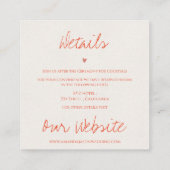 Lila Orange Wildblume Blumenzwiebeldetails Begleitkarte (Rückseite)