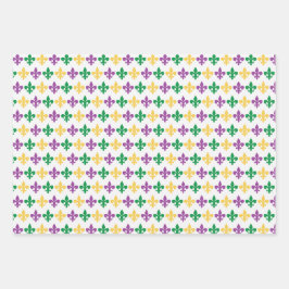 LILA ORANGE YELLOW MARDI GARS THEMA GESCHENKPAPIER SET