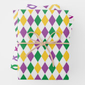 LILA ORANGE YELLOW MARDI GRAS THEMA GESCHENKPAPIER SET (Beispiel)