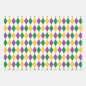 LILA ORANGE YELLOW MARDI GRAS THEMA GESCHENKPAPIER SET (Vorderseite)