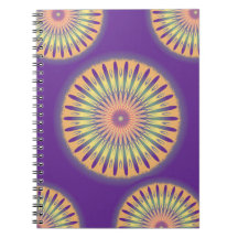 Lila Orange Yellow Psychedelic Mandala