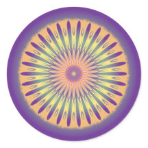 Lila Orange Yellow Psychedelic Mandala