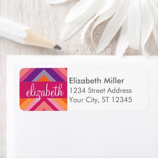 Lila orange Zickzack Muster in Pink (Insitu)