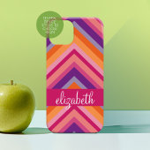 Lila orange Zickzack Muster in Pink Case-Mate iPhone Hülle