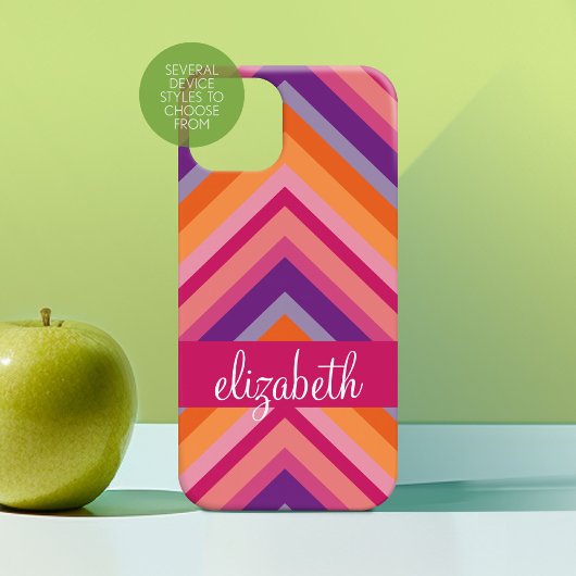 Lila orange Zickzack Muster in Pink Case-Mate iPhone Hülle