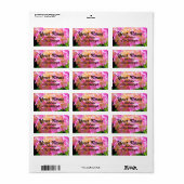 Lila-orangefarbene Hydrangeas Adressaufkleber (Vorne)