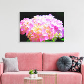 Lila-orangefarbene Hydrangeas Leinwanddruck (Insitu (Wohnzimmer))