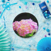 Lila-orangefarbene Hydrangeas Pappteller (Party)