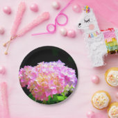 Lila-orangefarbene Hydrangeas Pappteller (Party)