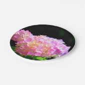 Lila-orangefarbene Hydrangeas Pappteller (Schrägansicht)