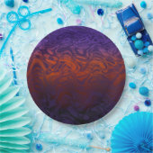 Lila orangefarbene Papierplatte Pappteller (Party)