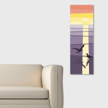 Lila Orangefarbene Seevögel am Lago Maggiore Kunst