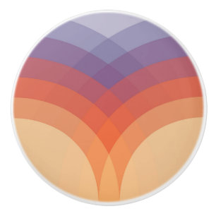 Lila, orangefarbene und blaue pastellfarbene Bögen Keramikknauf