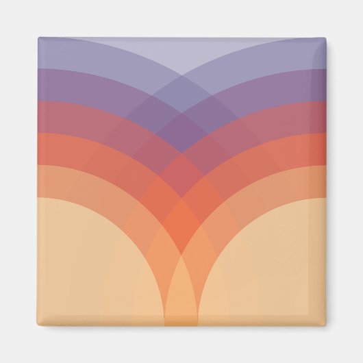 Lila, orangefarbene und blaue pastellfarbene Bögen Magnet (Vorne)