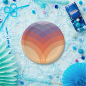 Lila, orangefarbene und blaue pastellfarbene Bögen Pappteller (Party)