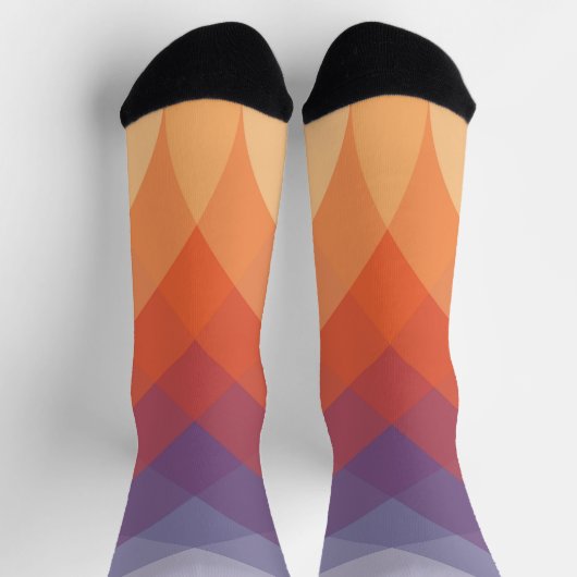 Lila, orangefarbene und blaue pastellfarbene Bögen Socken (Oben)