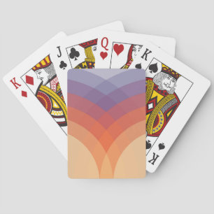 Lila, orangefarbene und blaue pastellfarbene Bögen Spielkarten