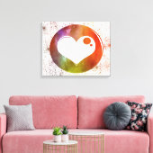 Lila, orangefarbene und grüne Abstrakte Aquarellbi Leinwanddruck (Insitu (Wohnzimmer))