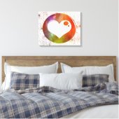 Lila, orangefarbene und grüne Abstrakte Aquarellbi Leinwanddruck (Insitu (Schlafzimmer))