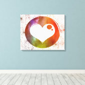 Lila, orangefarbene und grüne Abstrakte Aquarellbi Leinwanddruck (Insitu (Holzboden))