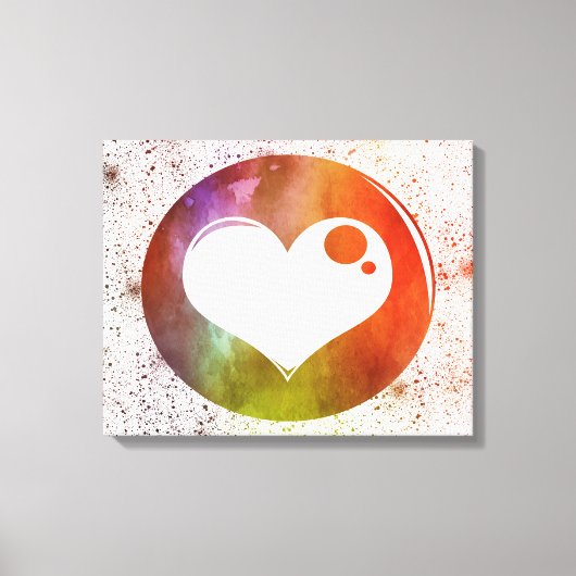 Lila, orangefarbene und grüne Abstrakte Aquarellbi Leinwanddruck (Vorderseite)