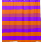 Lila, orangefarbene und rosa Streifen Duschvorhang (Vorderseite)