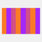 Lila, orangefarbene und rosa Streifen Geschenkpapier Set (Vorderseite)