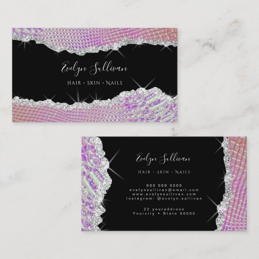 lila orangefarbene Visitenkarte (Vorne/Hinten)