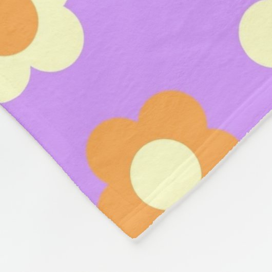 Lila Orangefarbener tropischer Blütensommer Fleecedecke (Ecke)