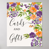 Lila Orangefarbenes Brautparty Poster (Vorne)