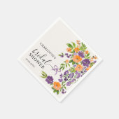 Lila Orangefarbenes Brautparty Serviette (Ecke)