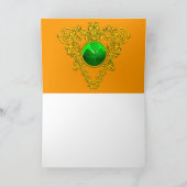 LILA, orangefarbenes ZELLENHERZ Karte (Innenseite)