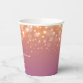 Lila Orangenbläschen Pappbecher (Links)